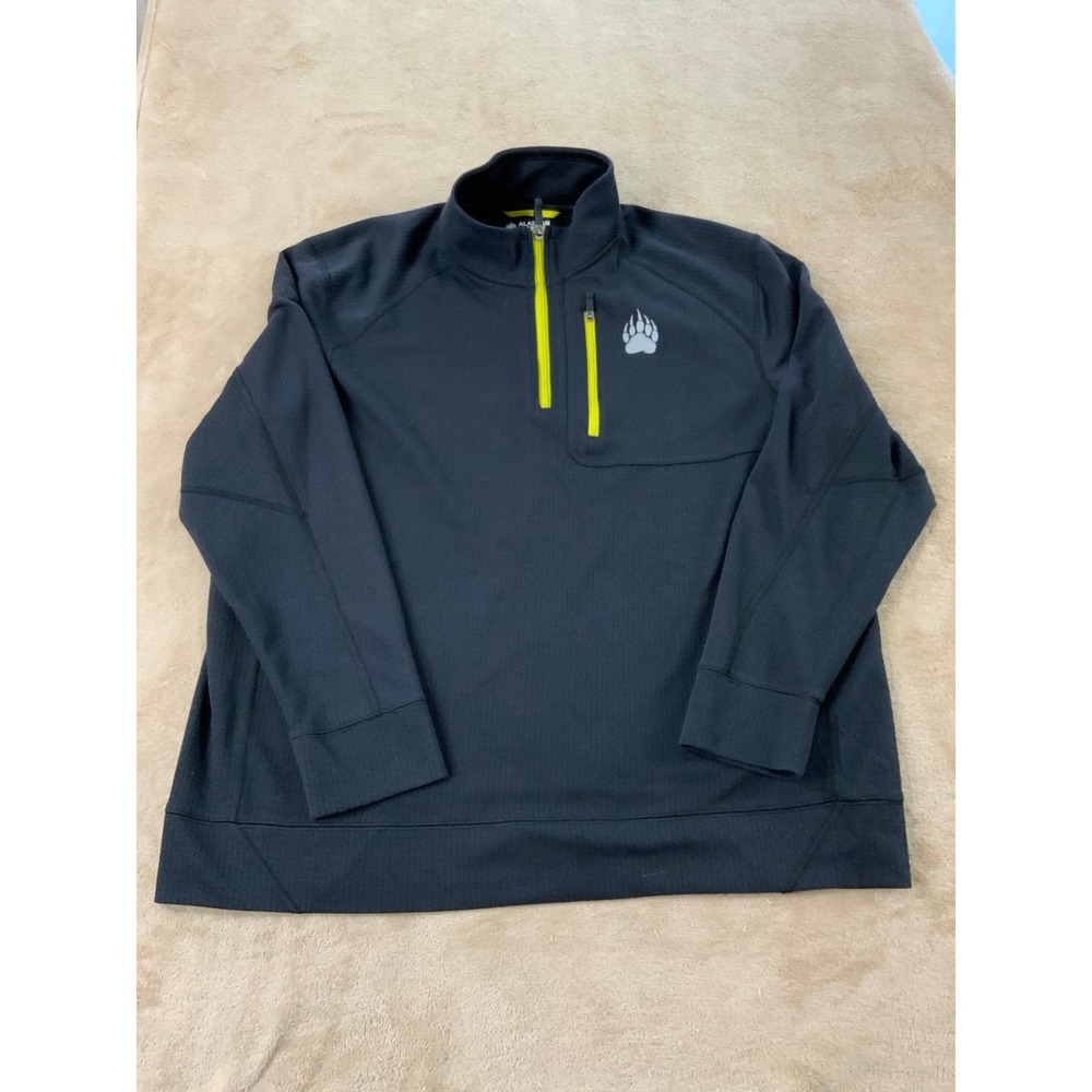 Duluth Trading Co Alaskan Hardgear Half Zip Pullover mens size XL Black‎ EUC